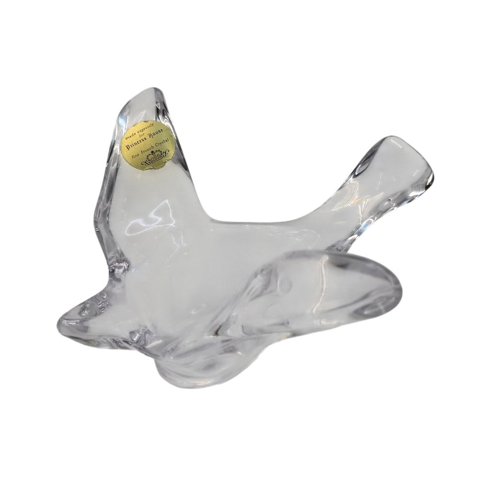 Princess House Fine French Crystal Bird Figurine Clear Glass Sculpture France